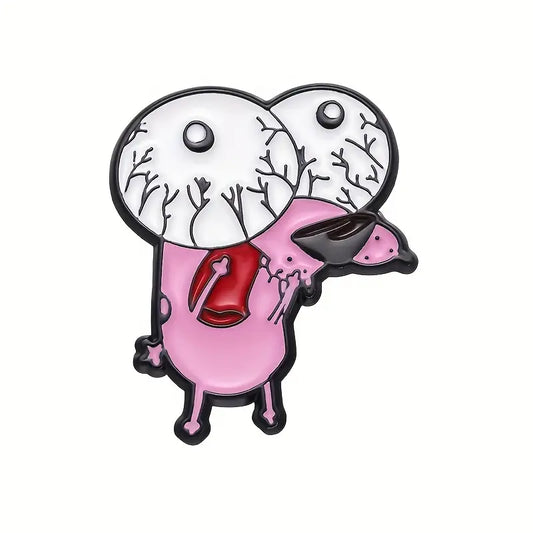 Scared Courage The Cowardly Dog Cartoon Enamel Pin