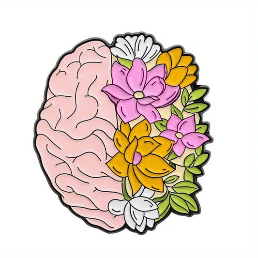 Floral Organ Brain Enamel Pin