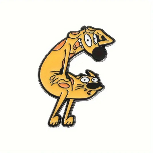 Siblings CatDog Cartoon Enamel Pin