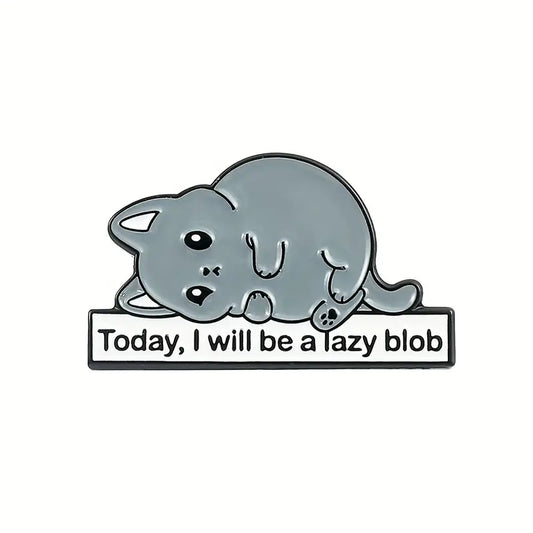 Today I Will Be A Lazy Blob Rabbit Enamel Pin