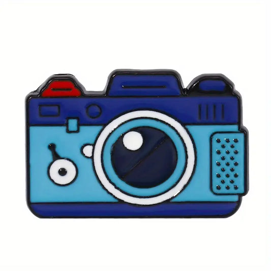 Blue Camera Cartoon Enamel Pin