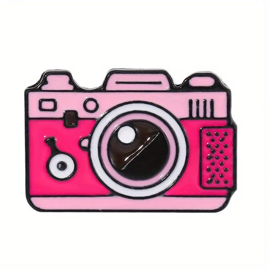 Pink Camera Cartoon Enamel Pin