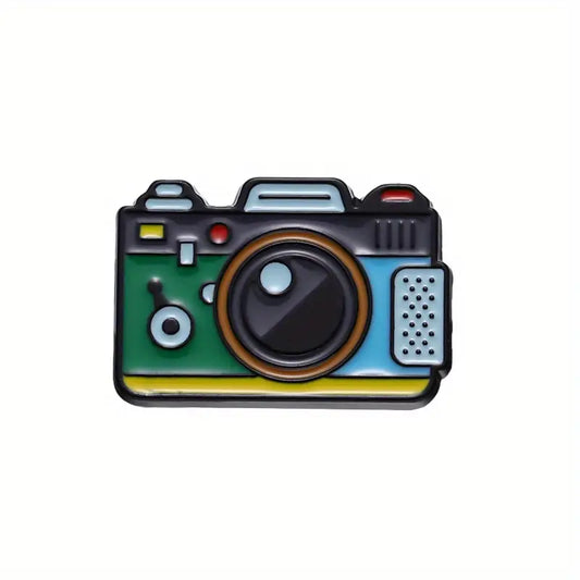 Green Camera Cartoon Enamel Pin