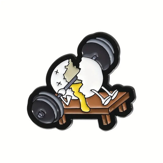 Weightlifting Egg Enamel Pin