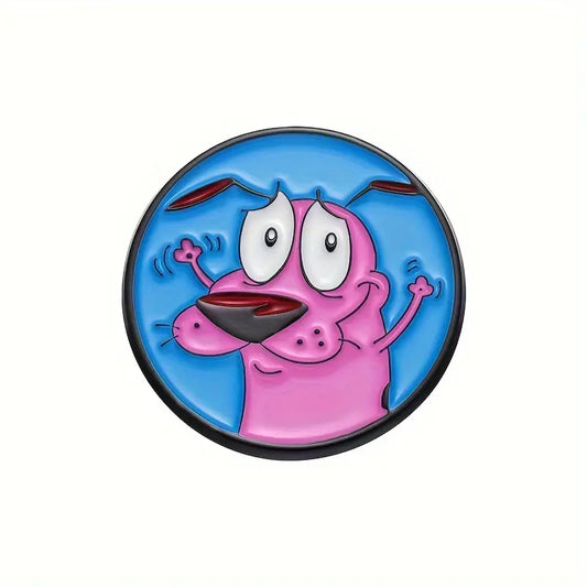 Courage the Cowardly Dog Circle Enamel Pin