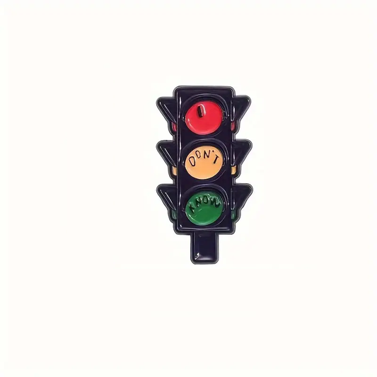 Cartoon Traffic Light Enamel Pin