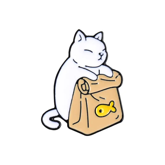 White Cat Enamel Pin