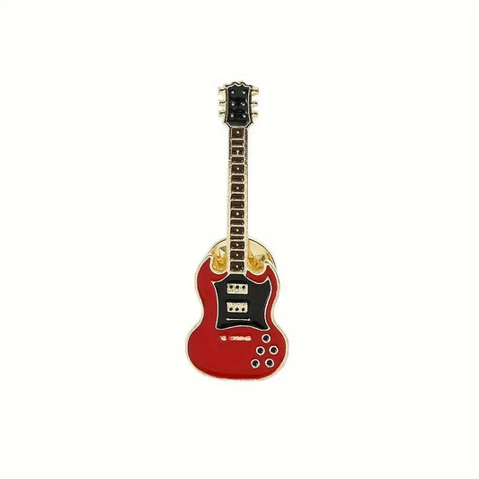 Red Guitar Enamel Pin