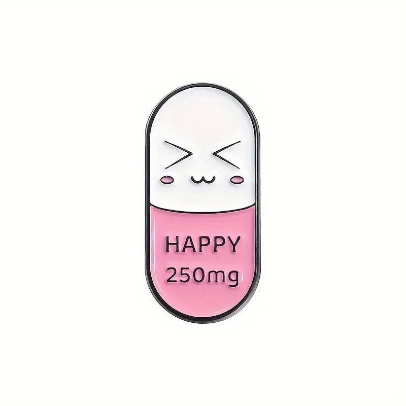 Happy Capsule Pill Enamel Pin