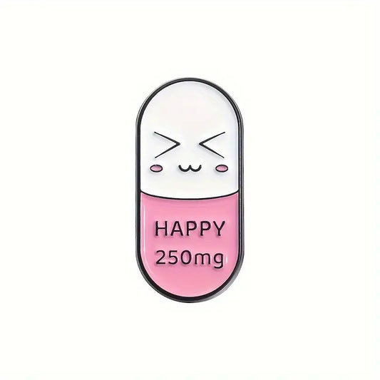 Happy Capsule Pill Enamel Pin