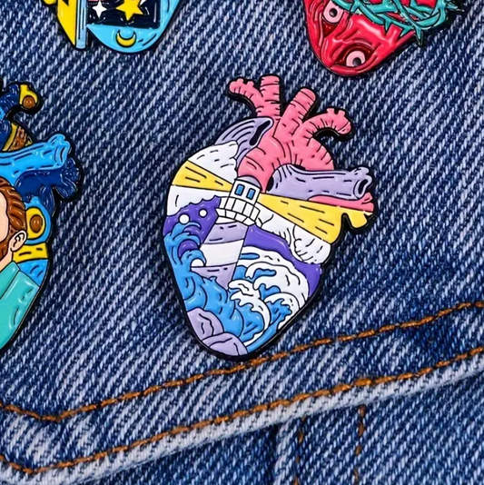 Lighthouse Heart Enamel Pin