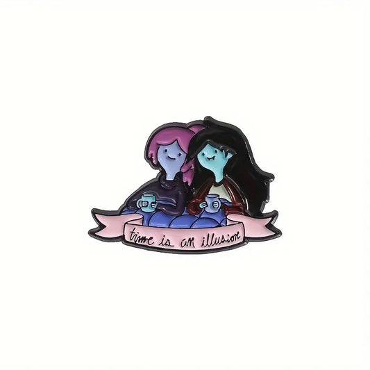 time is an illusion sticker Enamel Pin