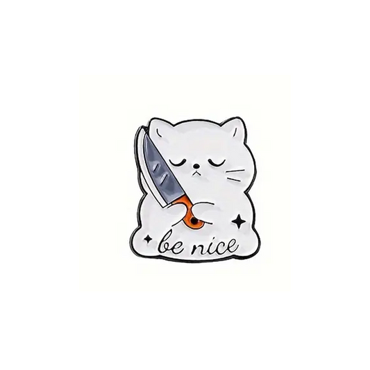 White Cat Enamel Pin