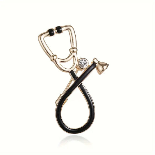 Stethoscope Black Enamel Pin
