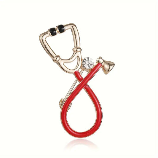Stethoscope Red Enamel Pin