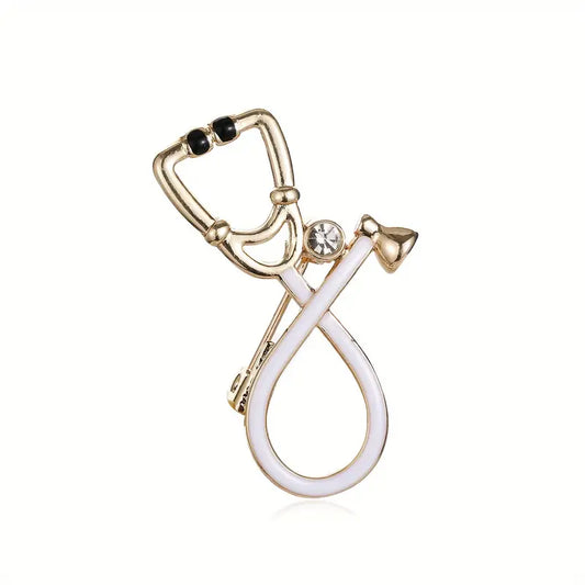Stethoscope white Enamel Pin
