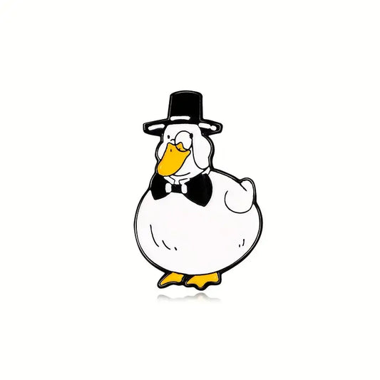 Cute Little Duck with Hat Enamel Pin