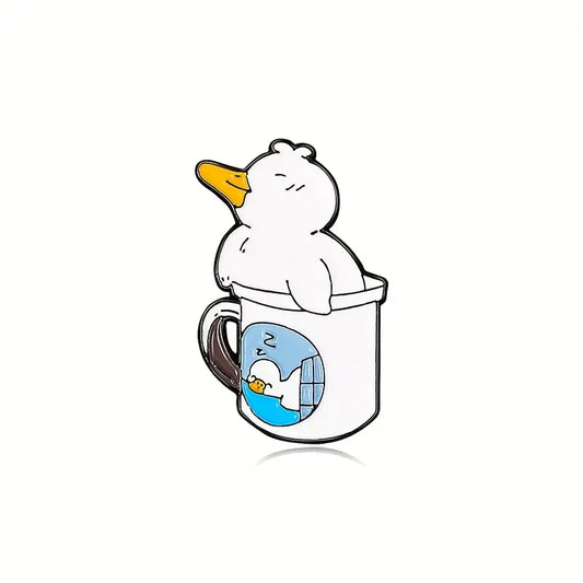 Cute Little Duck In Tin Can Enamel Pin