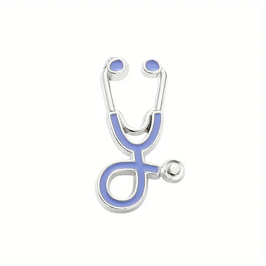 Silver and lilac Stethoscope Enamel Pin
