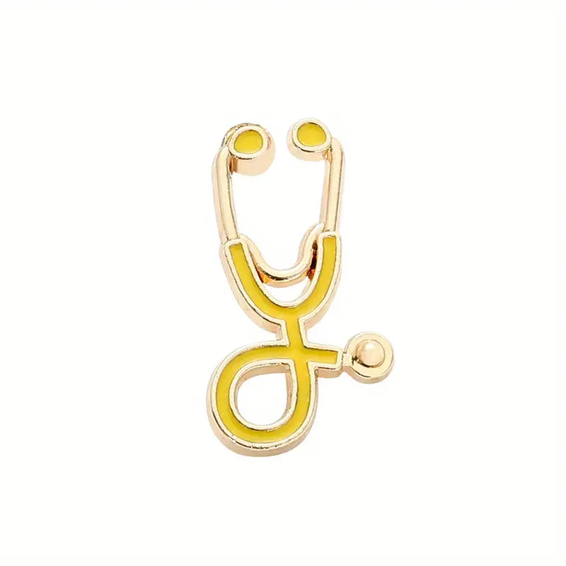gold and yellow Stethoscope Enamel Pin