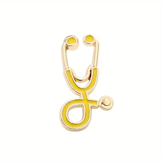 gold and yellow Stethoscope Enamel Pin