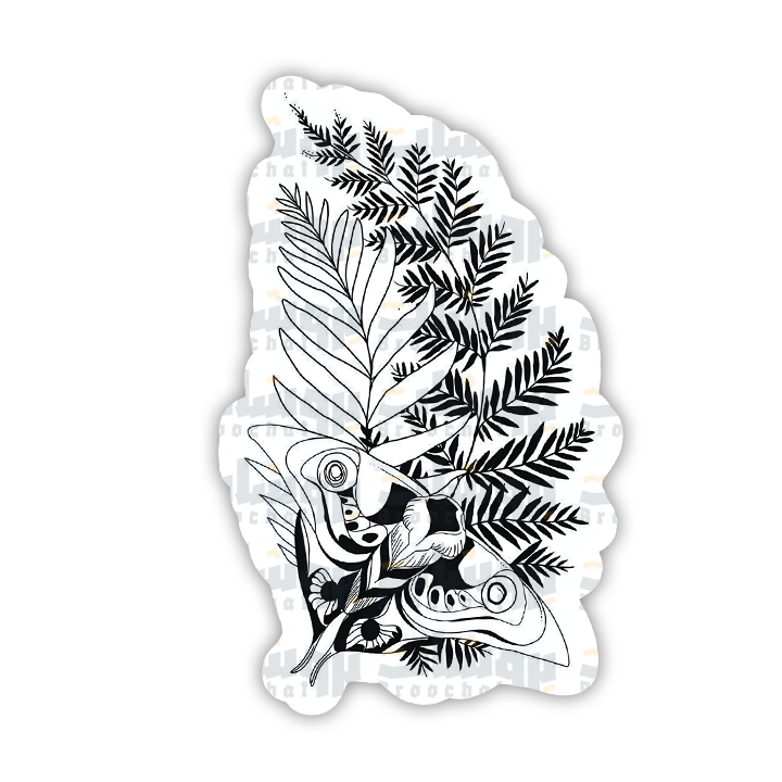 Plant Black And White Sticker
