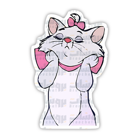 Marie the white kitten Sticker