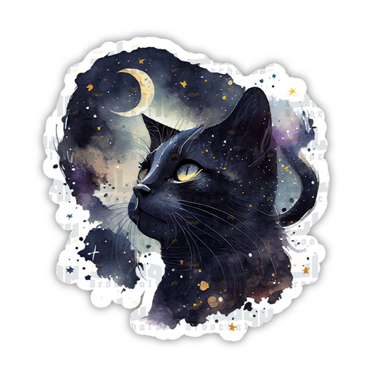 Celestial Black Cat  Sticker