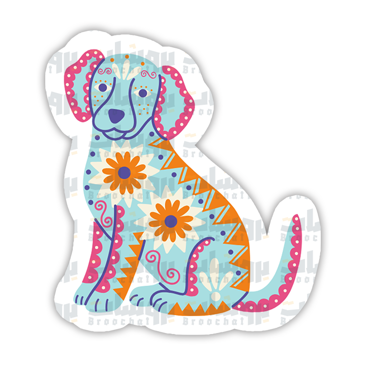 Flower dog Sticker