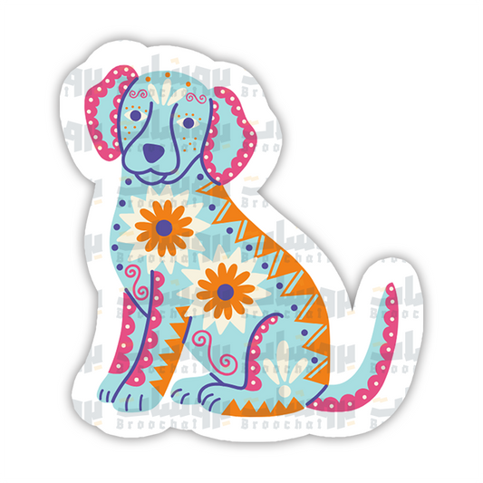 Flower dog Sticker