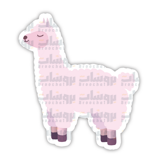 Pink Alpaca Sticker