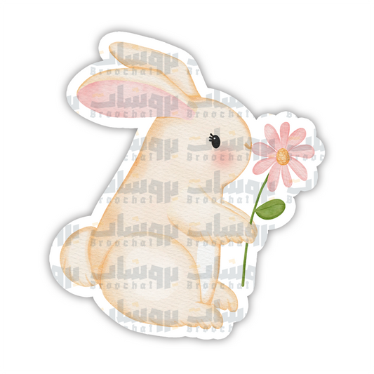Bunny with flower Sticker