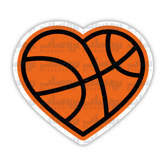 Basketball Heart Sticker