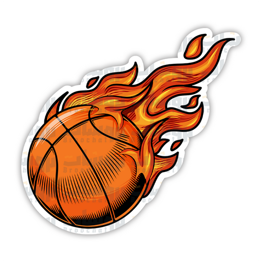 Basketball on fire Sticker