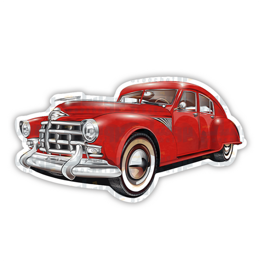 Red Classic Car  Sticker