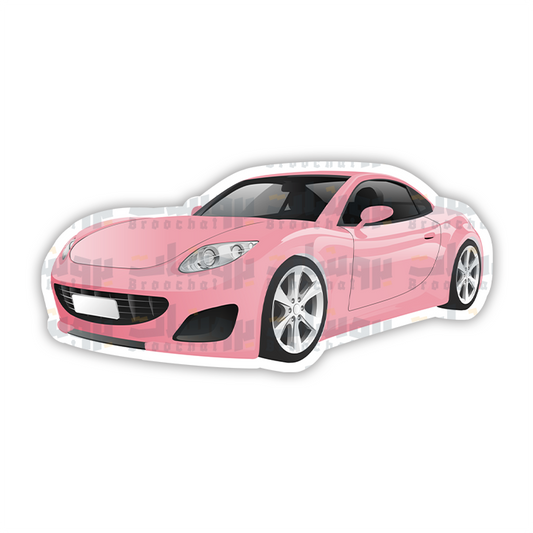 Pink sports car Sticker