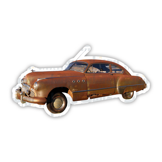 Brown Vintage Car Sticker