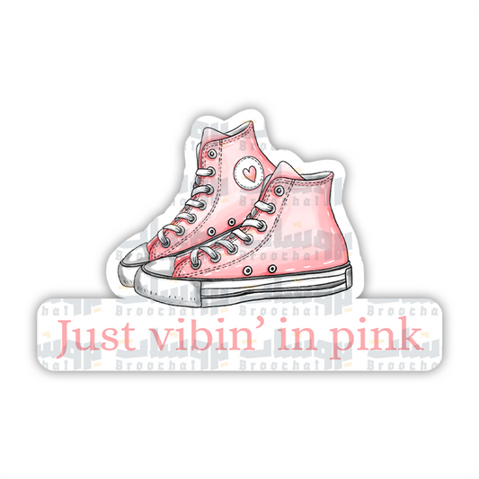 Just vibin in pink Sticker