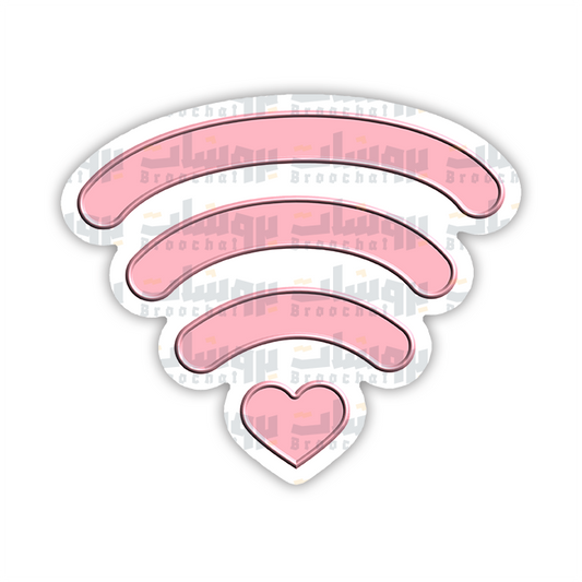 Pink wifi heart  Sticker