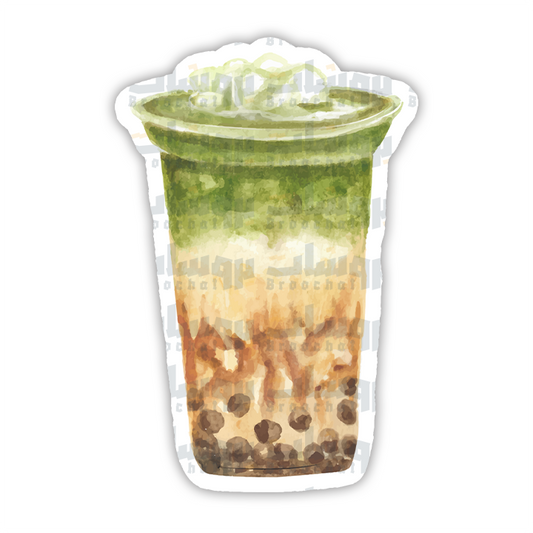 Matcha boba tea Sticker