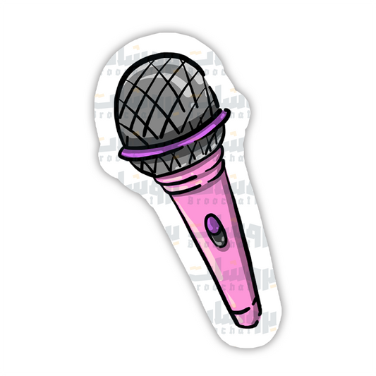 Pink microphone Sticker