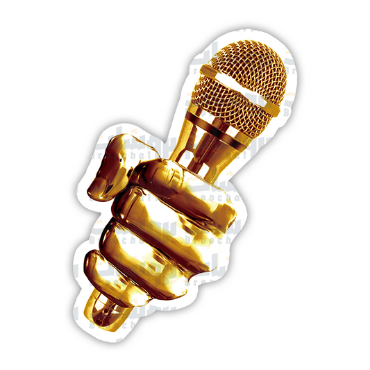 Gold microphone Sticker