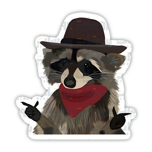 Cowboy raccoon Sticker