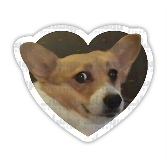 Frightened Corgi Sticker