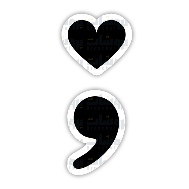 Heart Semicolon Sticker
