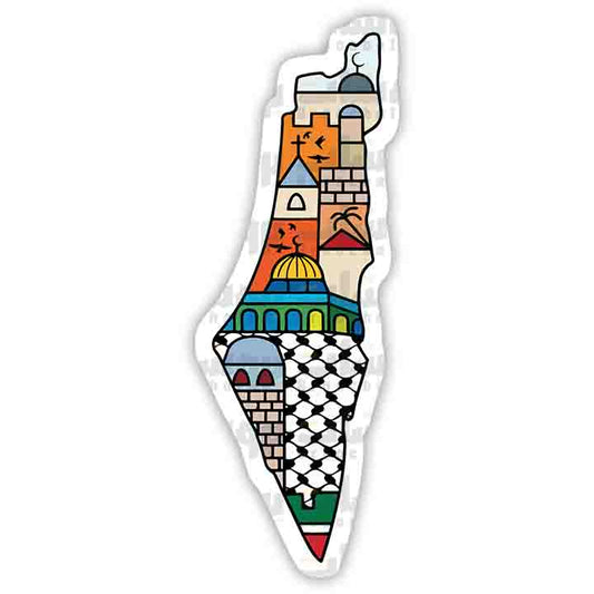 ستيكر خريطة فلسطين (مدينة القدس)