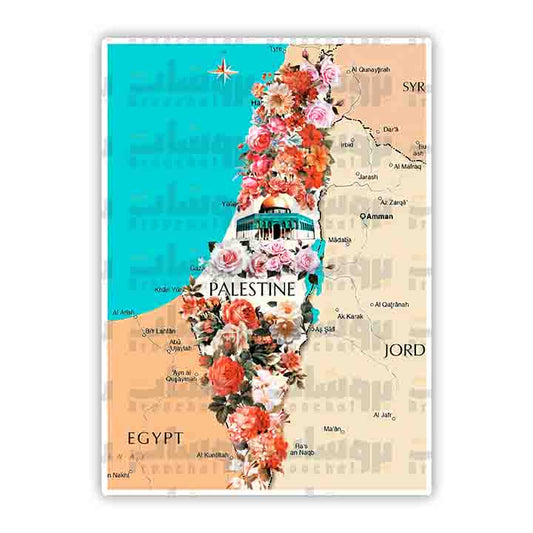 ستيكر خريطة فلسطين جغرافيا