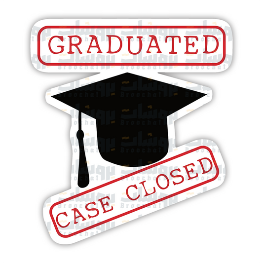 graduated case closed Sticker