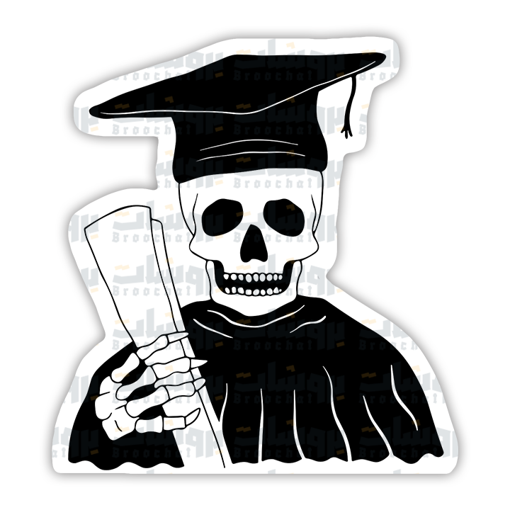 Skeleton Graduation Sticker