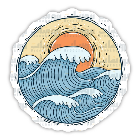 Sunset Waves Sticker